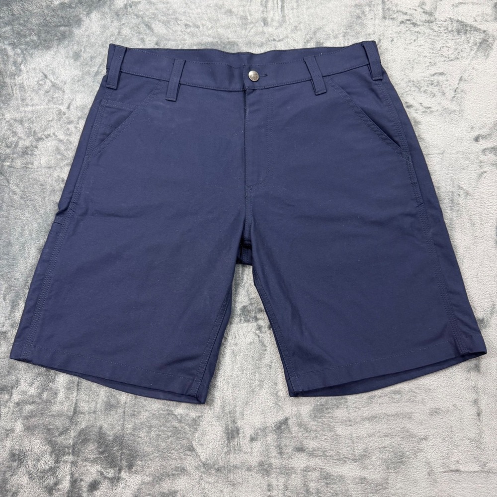 EUC Carhartt Rugged Flex Relaxed Fit Canvas Work Shorts Navy Blue Mens Size 33 - Picture 2 of 6
